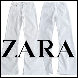Zara White Flare Bell Bottom Jeans (8)